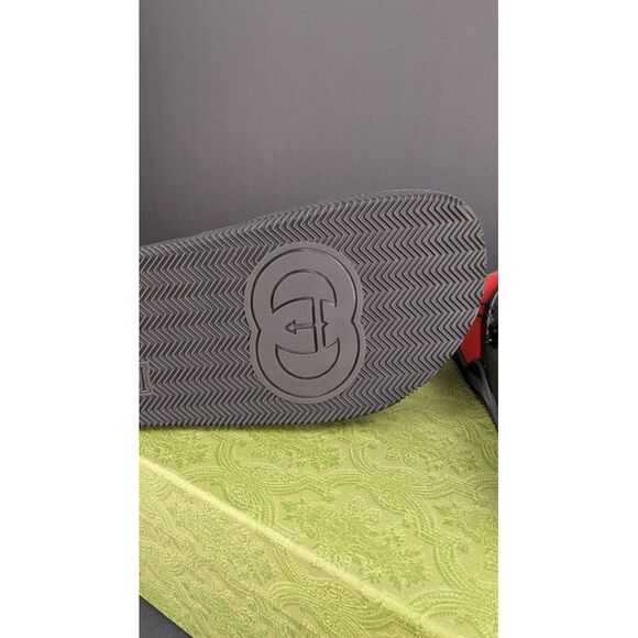 NIB MENS GUCCI SANDALS SLIDES INTERLOCKING GG RUBBER CLASSIC - Picture 7 of 12